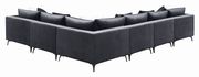 Dark charcoal velvet modular 4pcs sectional sofa additional photo 4 of 15