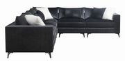 Dark charcoal velvet modular 4pcs sectional sofa by Coaster additional picture 5