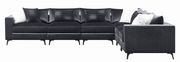 Dark charcoal velvet modular 4pcs sectional sofa by Coaster additional picture 6