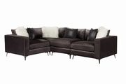 Dark charcoal velvet modular 4pcs sectional sofa by Coaster additional picture 9