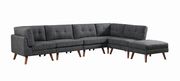 Linen-like dark gray fabric modular 6pcs sectional by Coaster additional picture 15