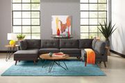 Linen-like dark gray fabric modular 6pcs sectional by Coaster additional picture 16