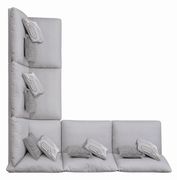 Gray linen fabric contemporary modular sectional additional photo 2 of 8