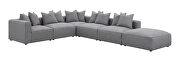 Woven fabric modular low profile 6pcs gray sectional sofa by Coaster additional picture 3