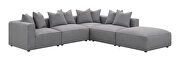 Woven fabric modular low profile 6pcs gray sectional sofa by Coaster additional picture 4