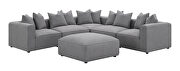 Woven fabric modular low profile 6pcs gray sectional sofa by Coaster additional picture 6