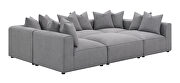 Woven fabric modular low profile 6pcs gray sectional sofa by Coaster additional picture 7