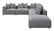 Woven fabric modular low profile 6pcs gray sectional sofa by Coaster additional picture 8