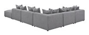 Woven fabric modular low profile 6pcs gray sectional sofa by Coaster additional picture 9
