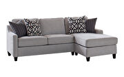 Sectional upholstered in soft, heather gray, low pile chenille additional photo 2 of 1