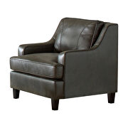 Upholstered in soft breathable gray leatherette chair by Coaster additional picture 2