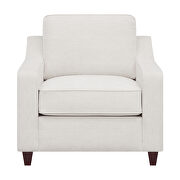 Sofa, upholstered in soft low pile textured beige chenille additional photo 2 of 4