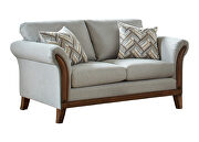 Blend of earth tones with soft shades of teal blue loveseat additional photo 2 of 1