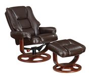 Transitional brown chair with ottoman by Coaster additional picture 6