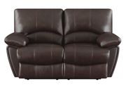 Brown leather motion rocker reclining sofa by Coaster additional picture 2