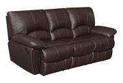 Brown leather motion rocker reclining sofa by Coaster additional picture 8