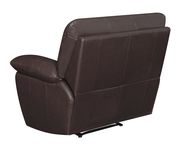 Brown leather recliner chair w/ padded arms by Coaster additional picture 2