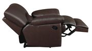 Brown leather recliner chair w/ padded arms by Coaster additional picture 3