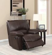 Brown leather recliner chair w/ padded arms by Coaster additional picture 6