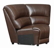 Reclining sectional sofa in chocolate brown leather by Coaster additional picture 11