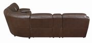 Reclining sectional sofa in chocolate brown leather by Coaster additional picture 3