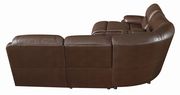 Reclining sectional sofa in chocolate brown leather by Coaster additional picture 4