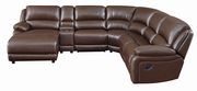 Reclining sectional sofa in chocolate brown leather by Coaster additional picture 5