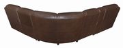 Reclining sectional sofa in chocolate brown leather by Coaster additional picture 6