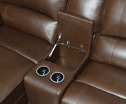 Reclining sectional sofa in chocolate brown leather by Coaster additional picture 7