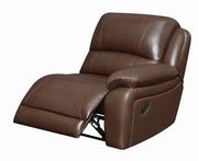 Reclining sectional sofa in chocolate brown leather by Coaster additional picture 10