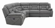 Gray faux suede premium 4pcs recliner sectional by Coaster additional picture 2