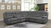 Gray faux suede premium 4pcs recliner sectional by Coaster additional picture 15