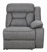 Gray faux suede premium 4pcs recliner sectional by Coaster additional picture 3