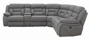Gray faux suede premium 4pcs recliner sectional by Coaster additional picture 4