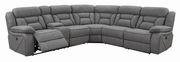 Gray faux suede premium 4pcs recliner sectional by Coaster additional picture 9