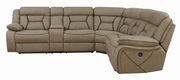 Tan faux suede premium fabric 4pcs recliner sectional by Coaster additional picture 2