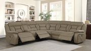 Tan faux suede premium fabric 4pcs recliner sectional by Coaster additional picture 13