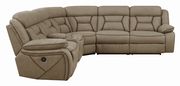 Tan faux suede premium fabric 4pcs recliner sectional by Coaster additional picture 3