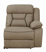 Tan faux suede premium fabric 4pcs recliner sectional by Coaster additional picture 4