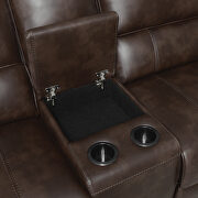 Three-piece modular motion sectional upholstered in a brown performance-grade leatherette by Coaster additional picture 6