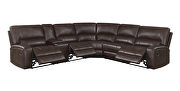 Three-piece modular motion sectional upholstered in a brown performance-grade leatherette by Coaster additional picture 8