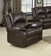 Reclining sofa in espresso bonded leather by Coaster additional picture 7
