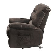 Power lift recliner in deep chocolate velvet fabric by Coaster additional picture 9