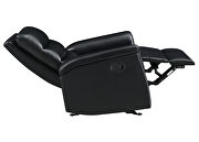 Glider recliner upholstered in black performance-grade leatherette by Coaster additional picture 2