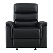 Glider recliner upholstered in black performance-grade leatherette by Coaster additional picture 4