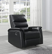 Glider recliner upholstered in black performance-grade leatherette by Coaster additional picture 8