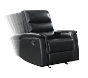 Glider recliner upholstered in black performance-grade leatherette by Coaster additional picture 10