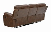 Brown leatherette recliner sofa in casual style by Coaster additional picture 11