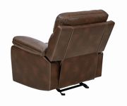 Brown leatherette recliner sofa in casual style additional photo 3 of 10