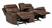 Brown leatherette recliner sofa in casual style by Coaster additional picture 7